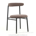 Restaurant metal frame leg fabric upholstery dining chair